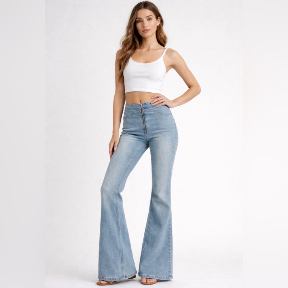 Free People-We The Free Light Blue Flare Jeans